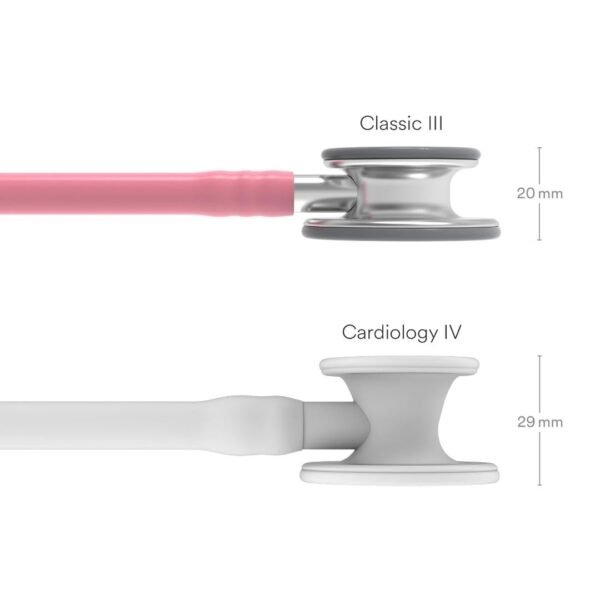 3M Littmann Classic III Monitoring Stethoscope, Pink Tube, 27 inch, 5633 - Image 3