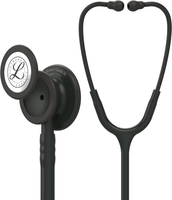 3M™ Littmann® Classic III™ Stethoscope, Black Edition Chestpiece, Black Tube, 27 inch, 5803