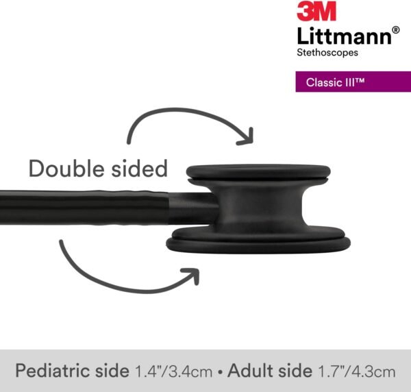 3M™ Littmann® Classic III™ Stethoscope, Black Edition Chestpiece, Black Tube, 27 inch, 5803 - Image 7